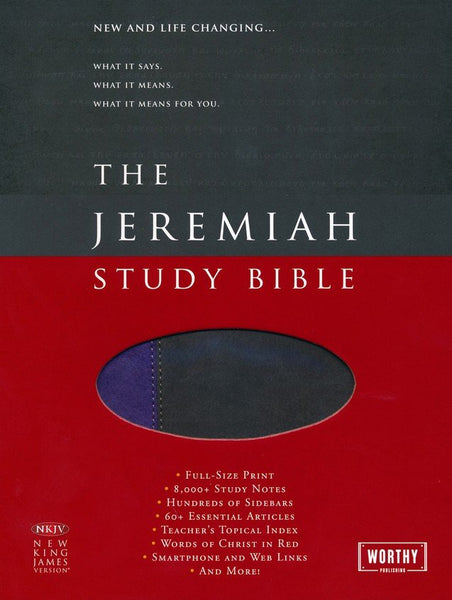 NKJV The Jeremiah Study Bible-Gray/Purple LeatherLuxe