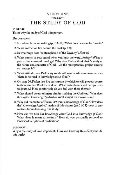 Knowing God Study Guide (Special 50th Anniversary Edition)