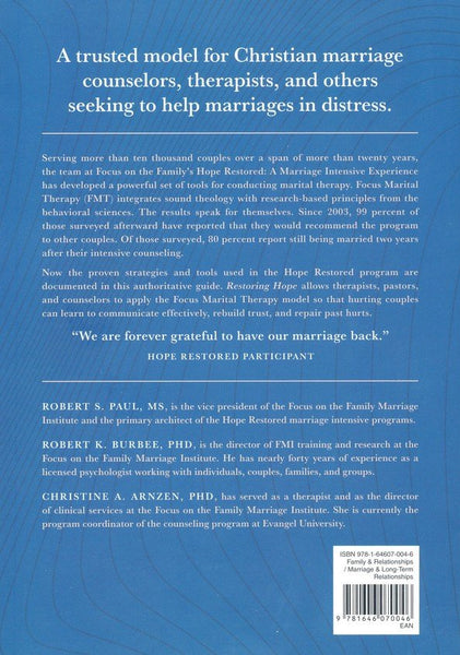 Restoring Hope: An Integrative Approach to Marital Therapy by the Focus Marriage Institute