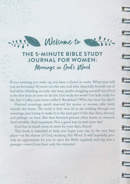 The 5-Minute Bible Study Journal for Women: Mornings in God's Word