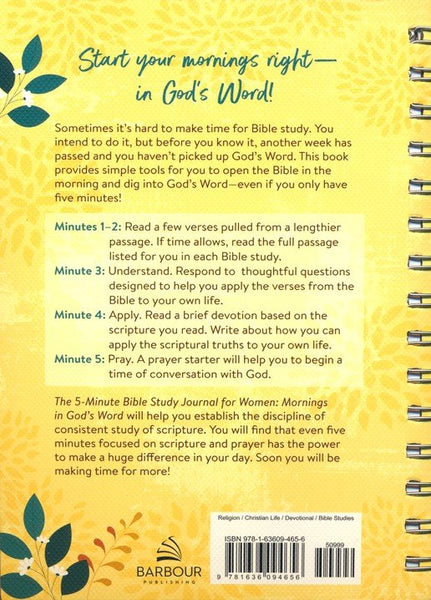 The 5-Minute Bible Study Journal for Women: Mornings in God's Word