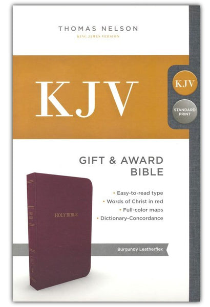 KJV Gift & Award Holy Bible - Burgundy Leatherflex | Comfort Print, King James Version