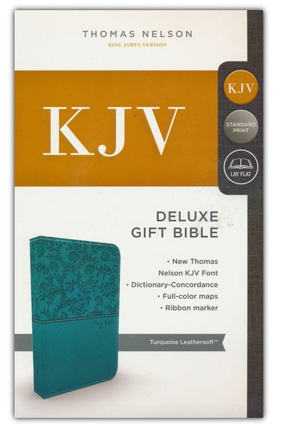 KJV Deluxe Gift Bible (Comfort Print)-Turquoise Leathersoft