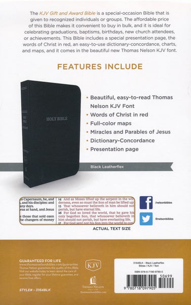 KJV Gift & Award Bible (Comfort Print)-Black Leatherflex