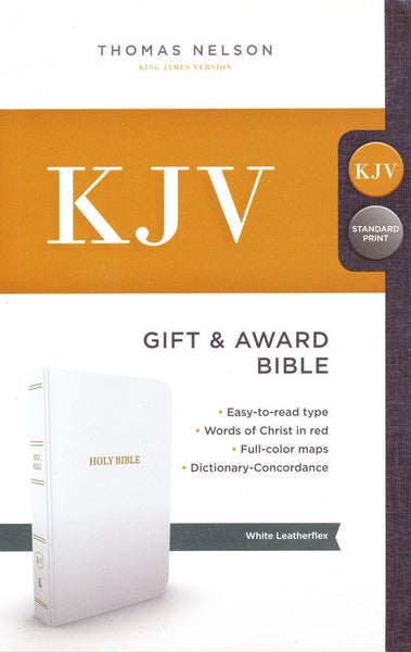 KJV Gift & Award Bible (Comfort Print)-White Leatherflex