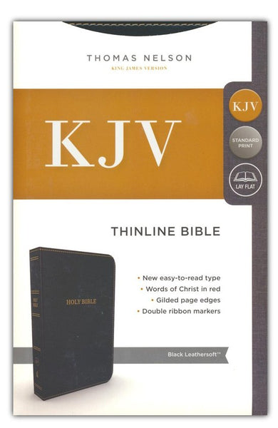 KJV Thinline Bible (Comfort Print)-Black Leathersoft