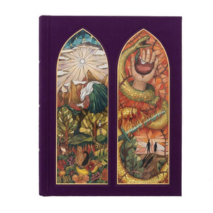 CSB Notetaking Bible Stained Glass Edition-Amethyst Cloth-Over-Board