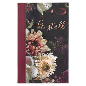 Christian Art Gifts Flexcover Journal | Be Still and Know – Psalm 46:10 Bible Verse | Floral Inspirational Notebook w/128 Lined Pages, 5.5” x 8.5”