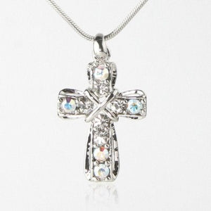 Necklace-Eden Merry-Crystal Cross (18")