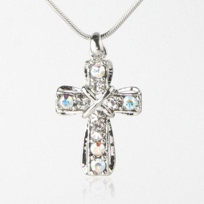 Necklace-Eden Merry-Crystal Cross (18")