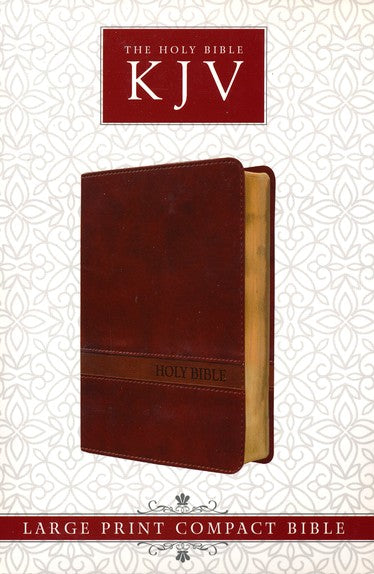 KJV Large Print Compact Bible-Brown Faux Leather