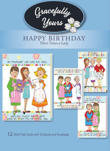 CARD-BOXED-BIRTHDAY-THREE TIMES A LADY-CHURCH KITCHEN LADIES #141 (BOX OF 12)