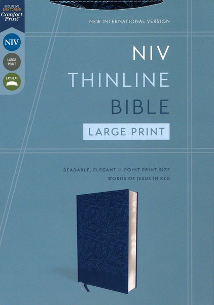 NIV Thinline Bible/Large Print (Comfort Print)-Navy Leathersoft