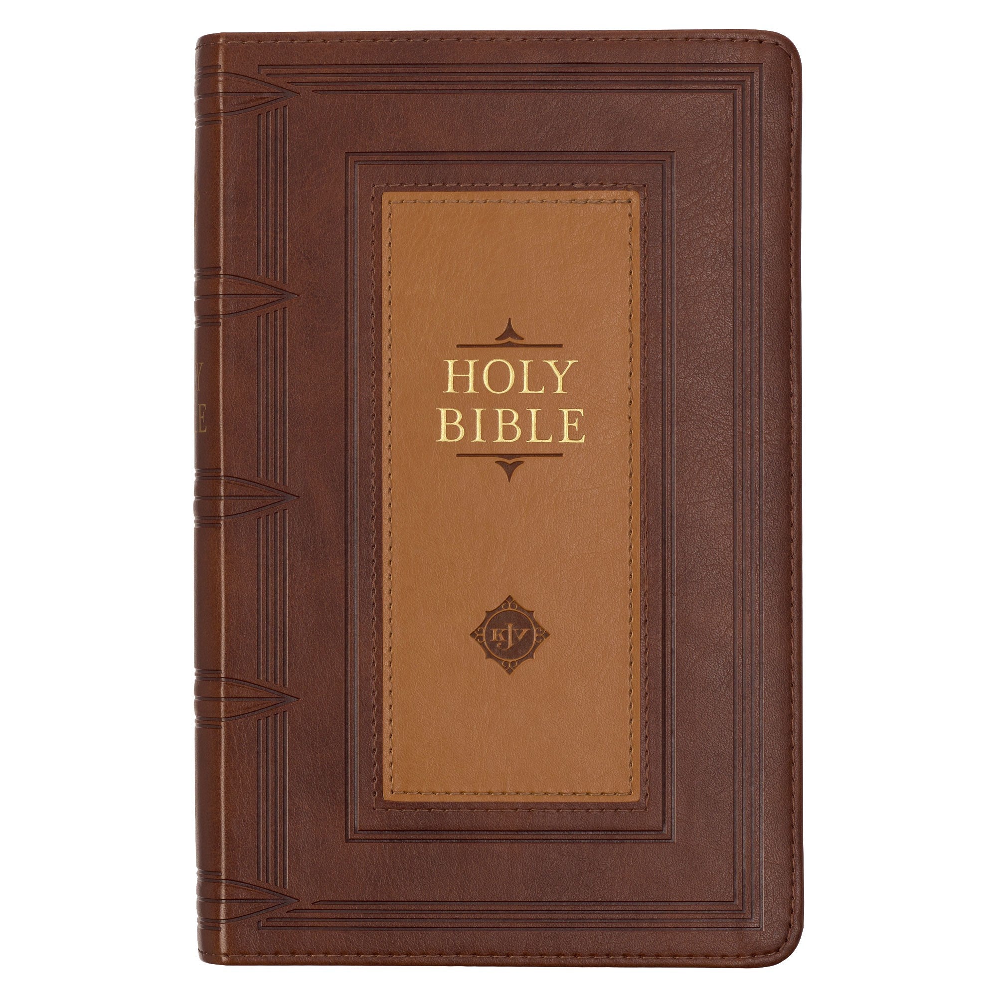 KJV Giant Print Bible-Saddle Tan/Butterscotch Faux Leather