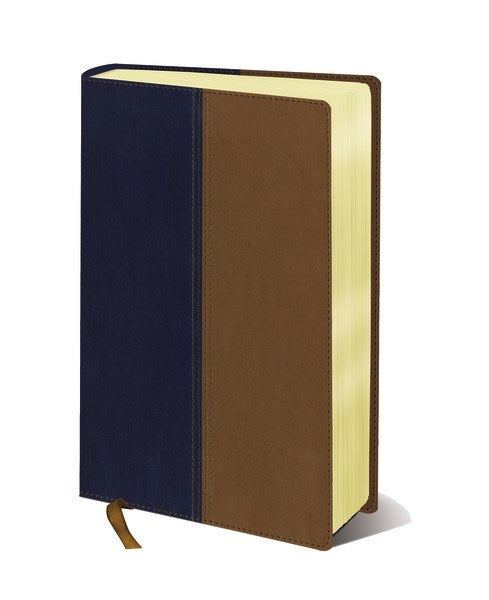 NIV & KJV Side-By-Side Bible/Large Print-Navy/Tan Duo-Tone