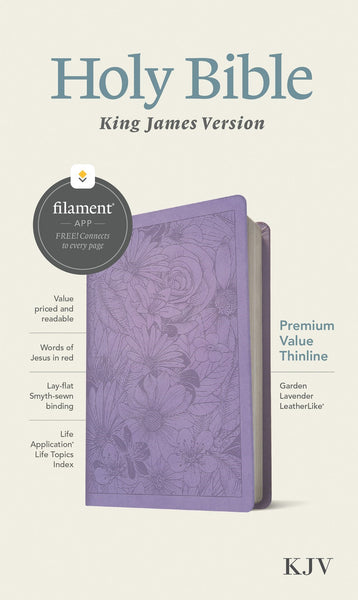 KJV Premium Value Thinline Bible Filament Enabled Edition-Garden Lavender LeatherLike