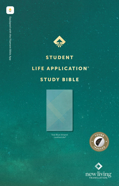 NLT Student Life Application Study Bible Filament Enabled Edition-Teal Blue Striped LeatherLike Indexed