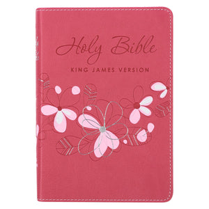 KJV Compact Bible-Pink Faux Leather