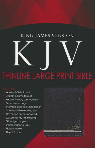 KJV Large Print Thinline Bible-Dark Brown Faux Leather Indexed