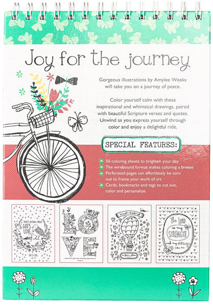 Joy for the Journey Wirebound Coloring Book - Hours of mindful calm, Creative Expression, Biblical Inspiration (Hardcover Edition)