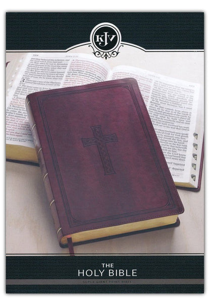 KJV Super Giant Print Bible-Burgundy Faux Leather Indexed