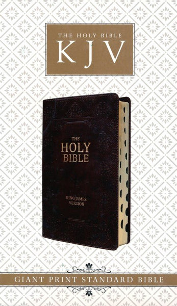 KJV Giant Print Bible: Easy-to-Read with Study Features (Dark Brown Faux Leather Indexed Edition)