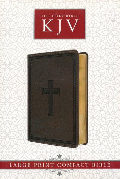 KJV Large Print Compact Bible-Dark Brown Faux Leather