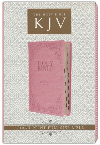 KJV Giant Print Full Size Bible-Pink Faux Leather Indexed