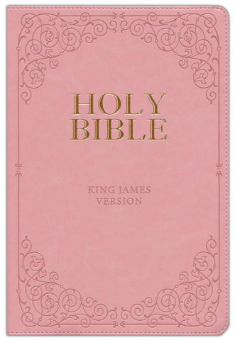 KJV Giant Print Full Size Bible-Pink Faux Leather Indexed