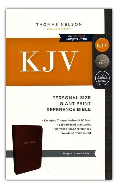 KJV Personal Size Giant Print Reference Bible (Comfort Print)-Burgundy Leatherflex