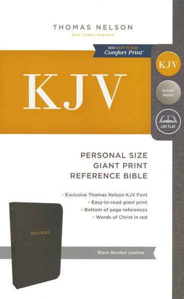 KJV Personal Size Giant Print Reference Bible (Comfort Print)-Black Bonded Leather