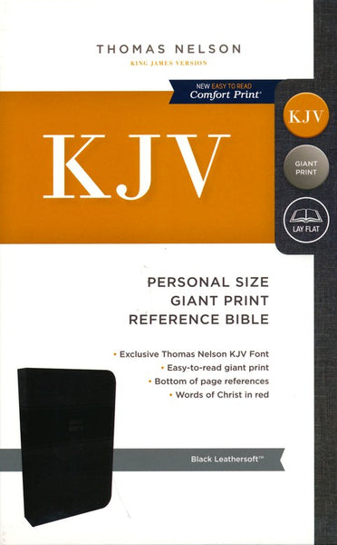 KJV Personal Size Giant Print Reference Bible (Comfort Print)-Black Leathersoft