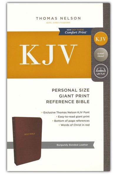 KJV Personal Size Giant Print Reference Bible (Comfort Print)-Burgundy Bonded Leather Indexed