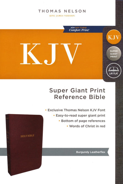 KJV Super Giant Print Reference Bible (Comfort Print)-Burgundy Leatherflex