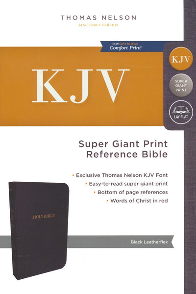 KJV Super Giant Print Reference Bible (Comfort Print)-Black Leatherflex Indexed