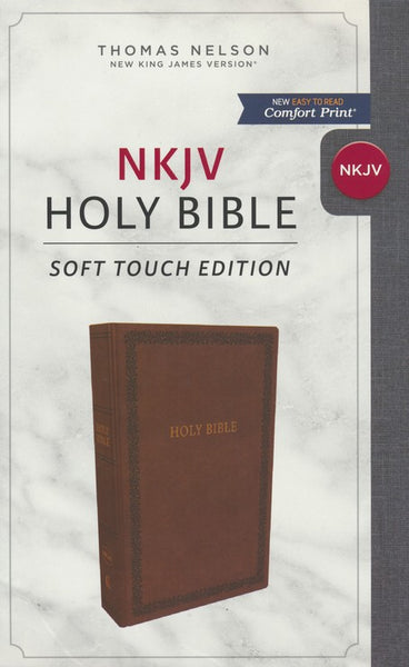 NKJV Holy Bible Soft Touch Edition (Comfort Print)-Brown Leathersoft