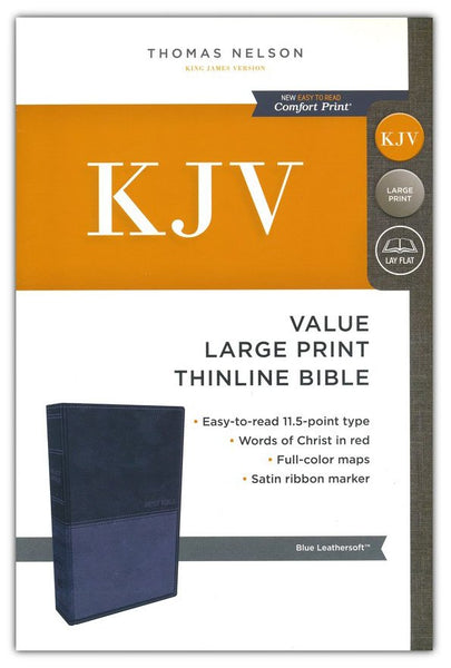 KJV Value Thinline Bible/Large Print (Comfort Print)-Blue Leathersoft