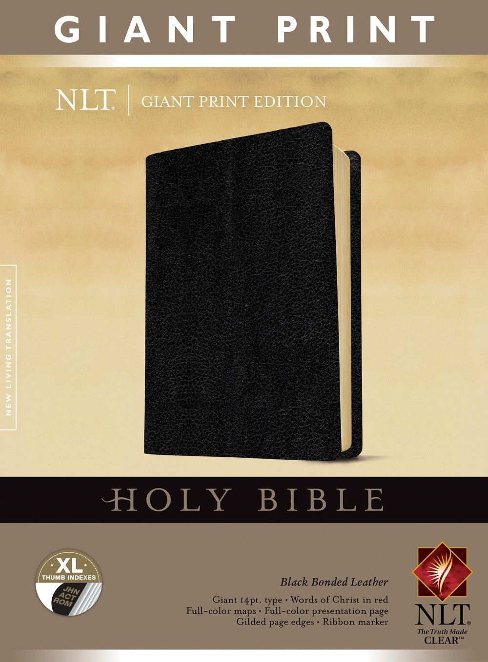 NLT Giant Print Bible-Black Bonded Leather Indexed