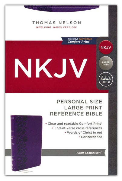 NKJV Personal Size Large Print Reference Bible (Comfort Print)-Purple Leathersoft