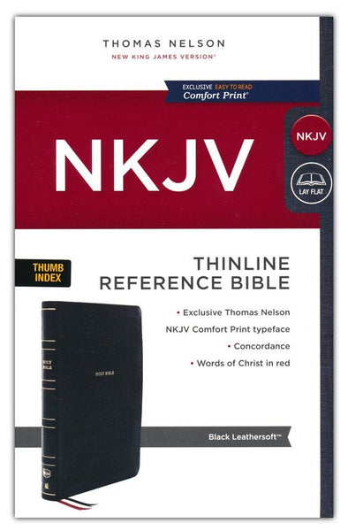 NKJV Thinline Reference Bible: Holy Bible, New King James Version with Comfort Print, Cross-References, and Study Features (Black LeatherSoft Indexed)