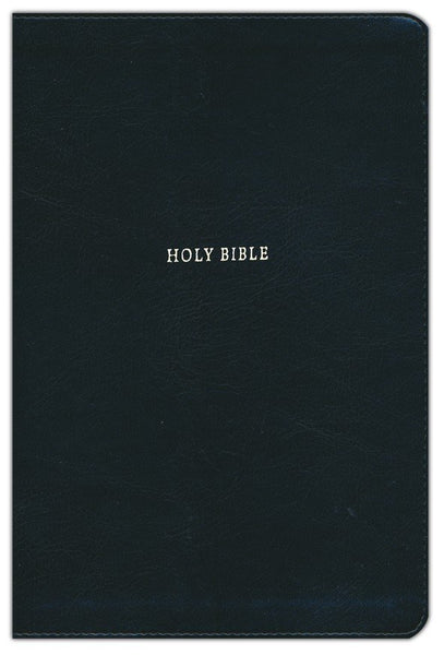 NKJV Large Print Thinline Bible (Comfort Print)-Black Leathersoft