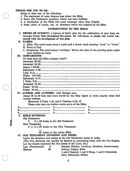 Bible Workbook Vol. 1: Old Testament (Volume 1) - A Systematic and Engaging Study of the Old Testament