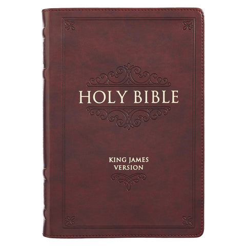 KJV Large Print Thinline Bible-Burgundy Faux Leather Indexed