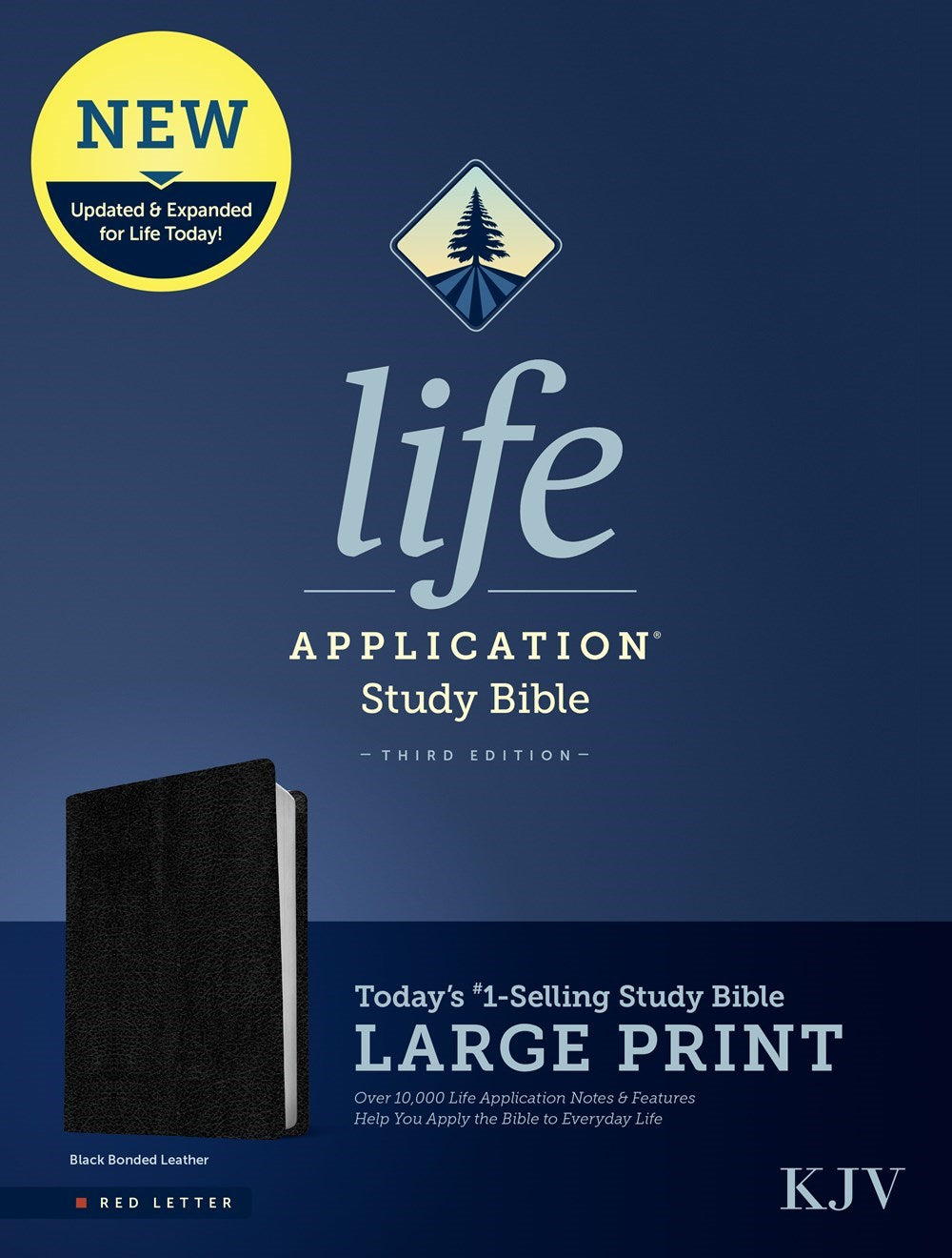 KJV Life Application Study Bible/Large Print (Third Edition)-RL-Black Bonded Leather