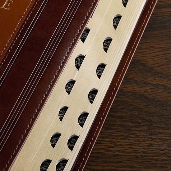 KJV Giant Print Bible-Saddle Tan/Butterscotch Faux Leather