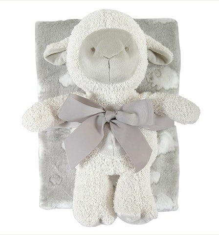 Lamb Blanket & Toy Set-Grey (2 Pieces)