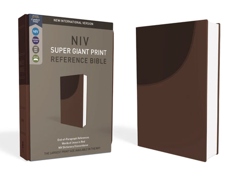 NIV Super Giant Print Reference Bible-Chocolate Leathersoft