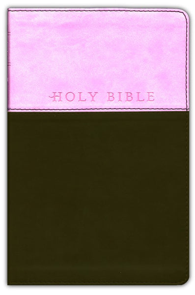 NLT Premium Gift Bible - Pink/Dark Brown TuTone | Book Introductions, Dictionary/Concordance, Durable Binding