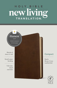 NLT Compact Bible, Filament Enabled Edition - Rustic Brown LeatherLike