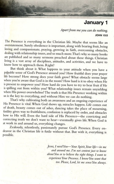 The One Year Experiencing God's Presence Devotional: 365 Daily Encounters to Bring You Closer to Him by Chris Tiegreen (Softcover Edition)